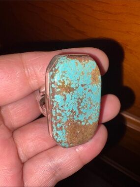 Oscar Betz Turquoise Stone Sterling Ring - Blue and Brown Decorative Ring